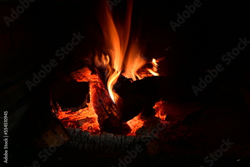 Getting warm near beautiful fire