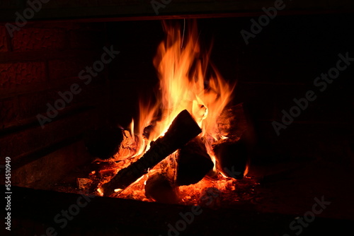 Getting warm near beautiful fire