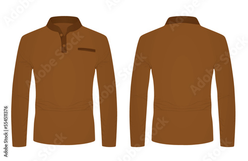 Long sleeve brown t shirt. vector