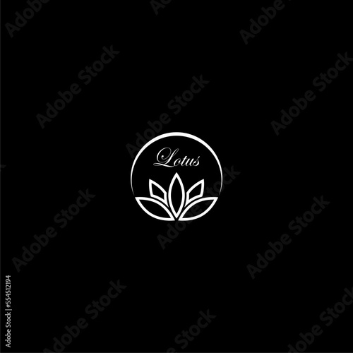 Lotus sign icon isolated on dark background  © sljubisa