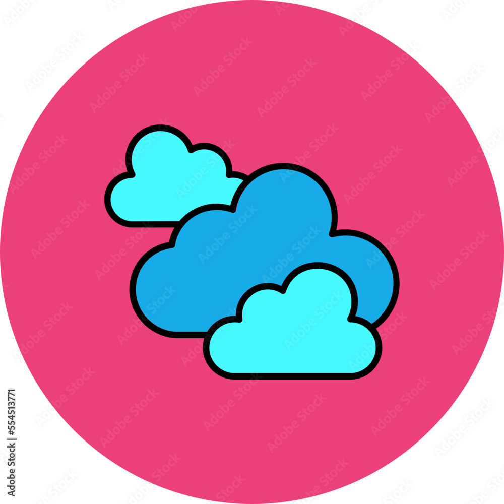 Clouds Multicolor Circle Filled Line Icon Clouds Multicolor Circle Filled Line Icon