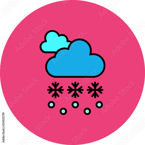 Snow Storm Multicolor Circle Filled Line Icon