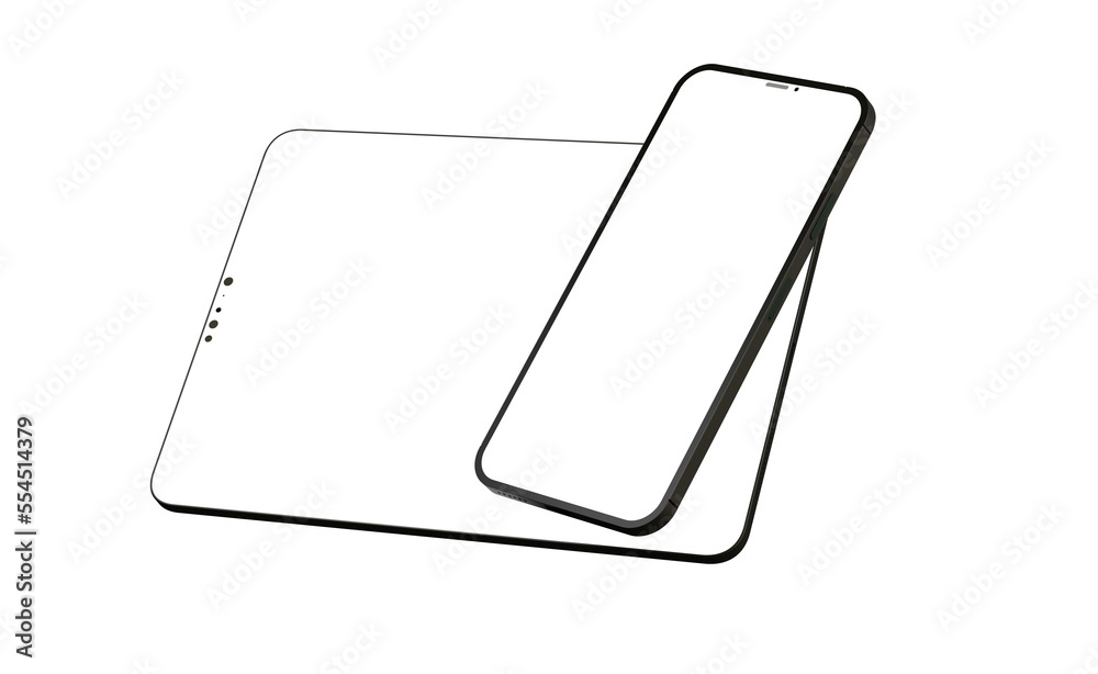 Realistic horizontal black tablet pc pad computer mockups Realistic horizontal black tablet pc pad computer mockups