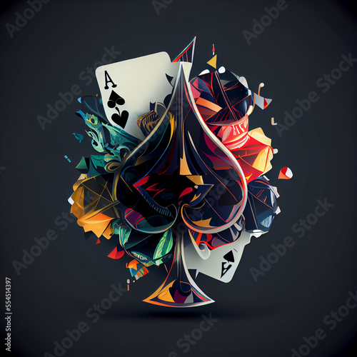 Poker, game, symbol, logo, design, illustration