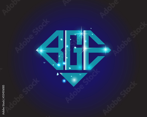 BGE Logo letter monogram with diamond shape design template.
 photo