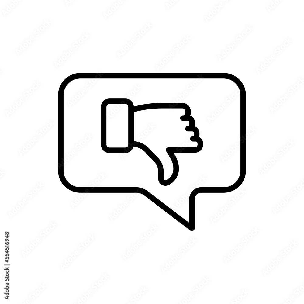 Fototapeta premium bad feedback line icon. linear style sign for mobile concept and web design. Outline vector icon. Symbol, logo illustration. Vector graphics