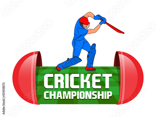 Cricket Championship creative poster logo design concept, mnemonic, symbol, icon, web header - Vector, Illustration