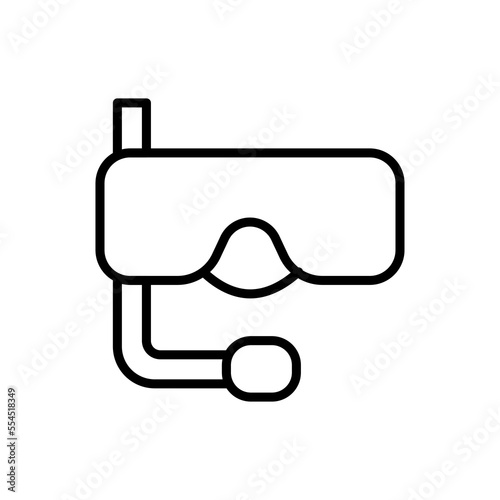 snorkeling line icon illustration vector graphic