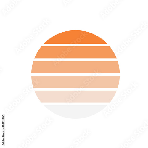 Sunset Retro rainbow striped Color