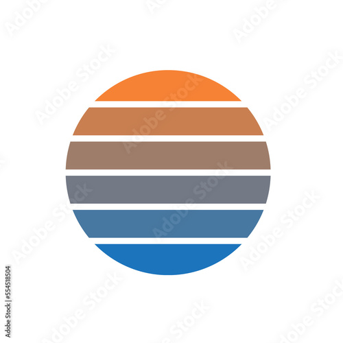 Sunset Retro rainbow striped Color