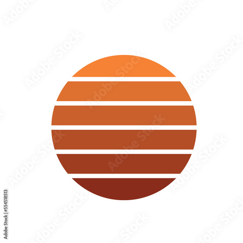 Sunset Retro rainbow striped Color