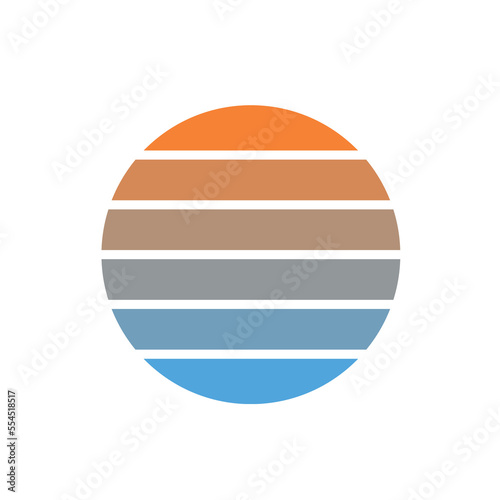 Sunset Retro rainbow striped Color