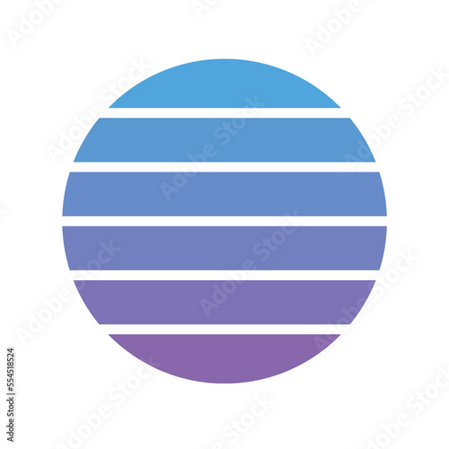 Sunset Retro rainbow striped Color