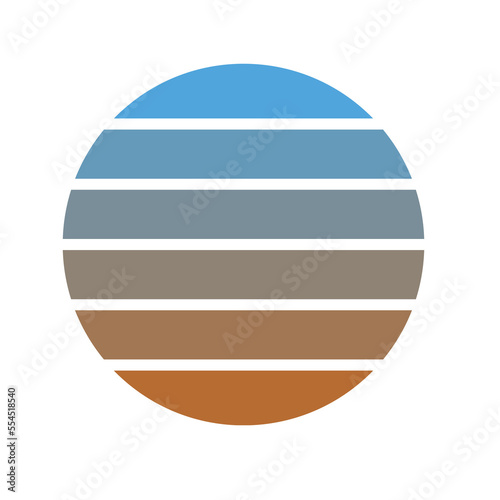 Sunset Retro rainbow striped Color