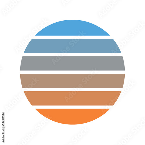 Sunset Retro rainbow striped Color