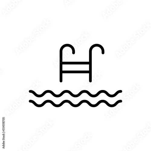 Pool flat icon. Single high quality outline symbol of water for web design or mobile app. Thin line signs of swimming for design logo, visit card, etc.