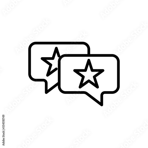 Customer feedback pixel perfect linear icon. Speech bubble with stars. Ranking business. Thin line illustration. Contour symbol. Vector outline drawing. Editable stroke. Poppins font used