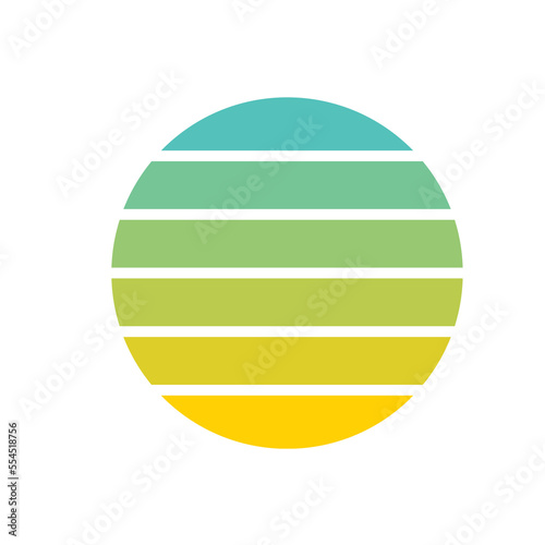 Sunset Retro rainbow striped Color