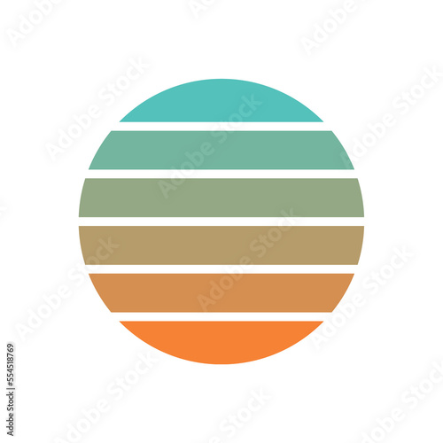 Sunset Retro rainbow striped Color