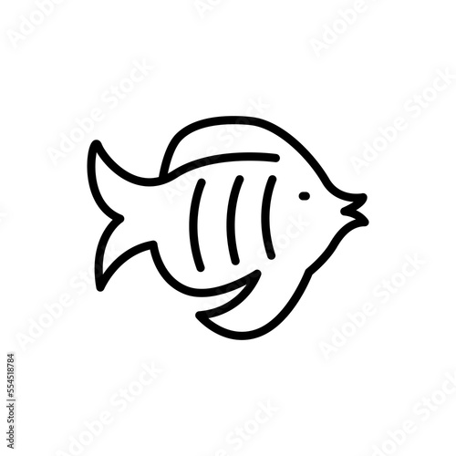Tropical Fish icon. Line simple Summer icon for templates, web design and infographics