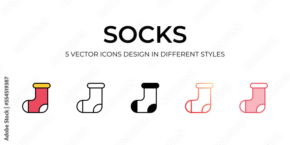 Socks icons with white background. Socks icons with white background.