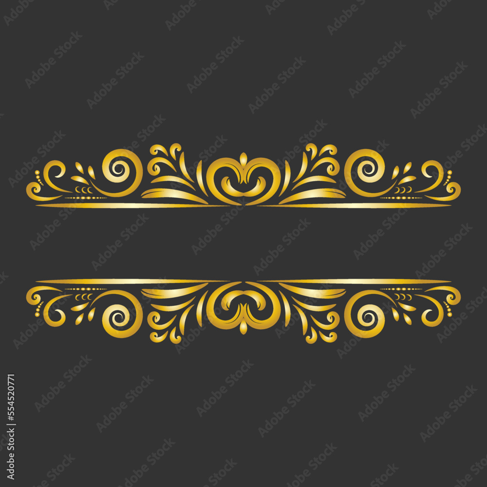 Floral golad Vector vintage royal title border or text frame ornament elements, Luxury vintage Border for title border ornamental
