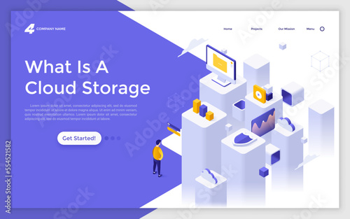 Modern Vector Isometric Illustration For Landing Page