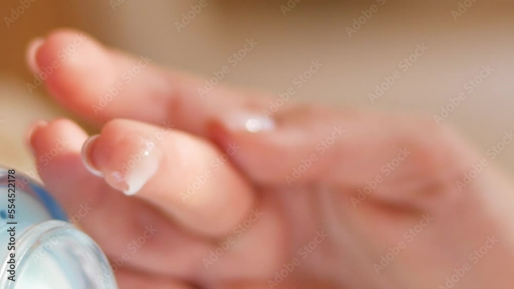 Girl put cream on the neck Beauty Cosmetics Skin skin cream Collage Close Up Girl put cream on the neck Beauty Cosmetics Skin skin cream Collage Close Up