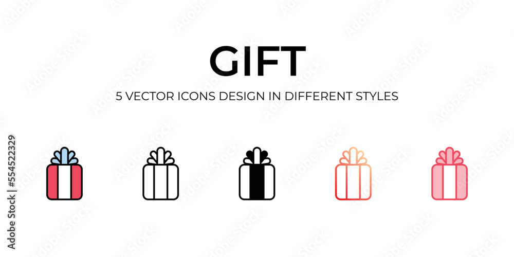 Gift icons with white background. Gift icons with white background.