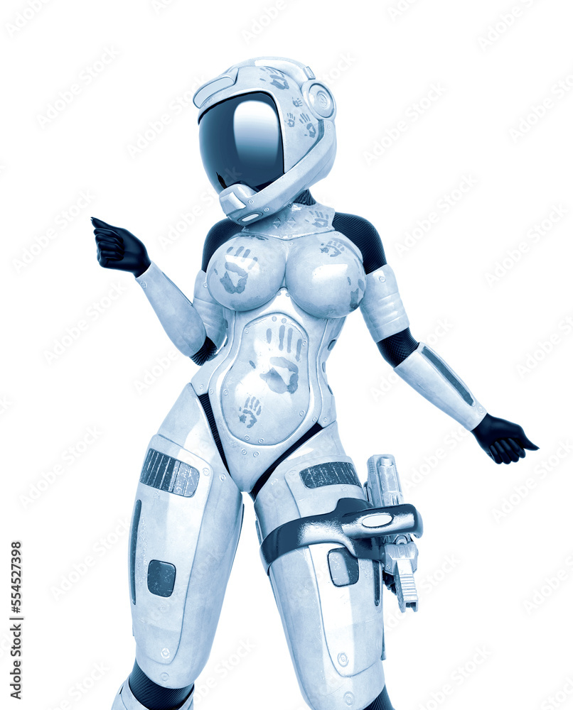 coolest astronaut girl is doing a pin up dance in white background coolest astronaut girl is doing a pin up dance in white background