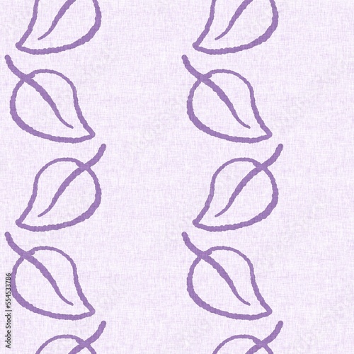 Gender neutral purple botanical foliage seamless raster background. Simple whimsical 2 tone pattern. Kids floral nursery wallpaper or scandi all over print.