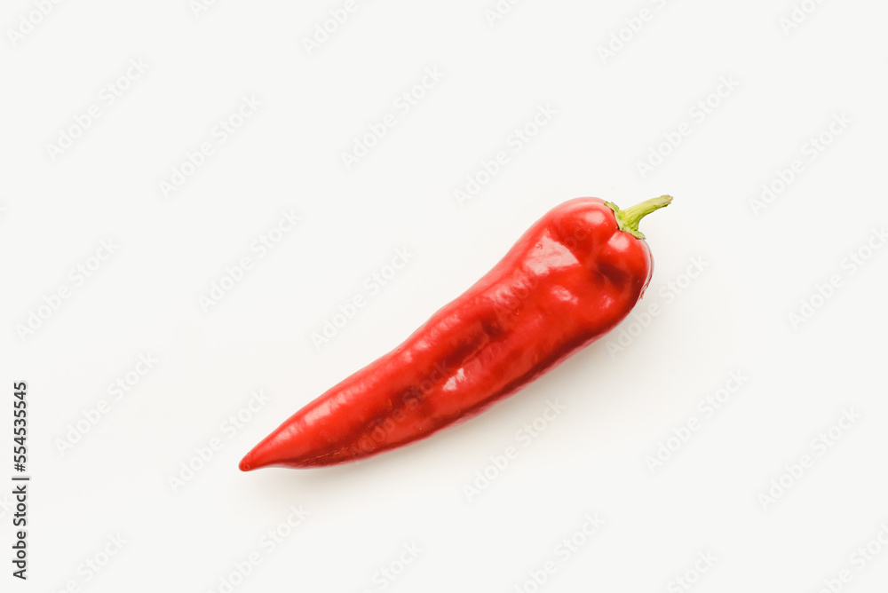 Red hot chili peppers. Red pepper on a white background.