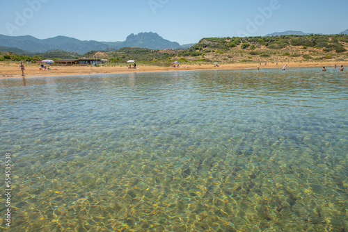 Crystal clear water of Karpaz beach, North Cyprus photo