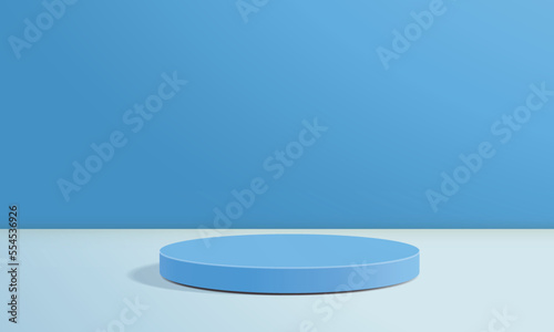 Blue round podium and spotlights, Pedestal Vector ,  Pedestal Vector illustration, Blue Pedestal and Blue background
