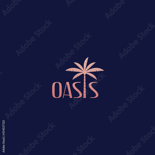 oasis logo with palm tree icon for luxury business