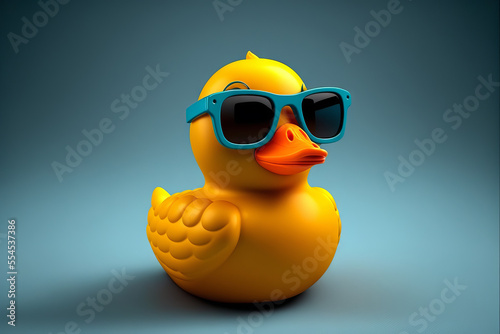 Funny rubber ducky with sunglasses