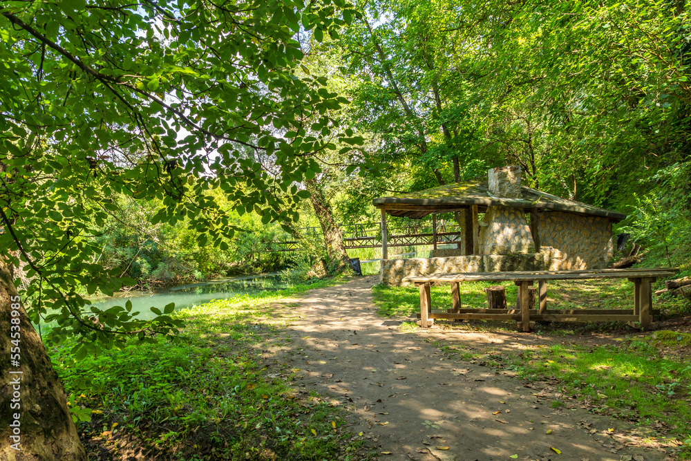 Landscape of Iskar Panega Geopark along the Gold Panega River, Bulgaria Landscape of Iskar Panega Geopark along the Gold Panega River, Bulgaria
