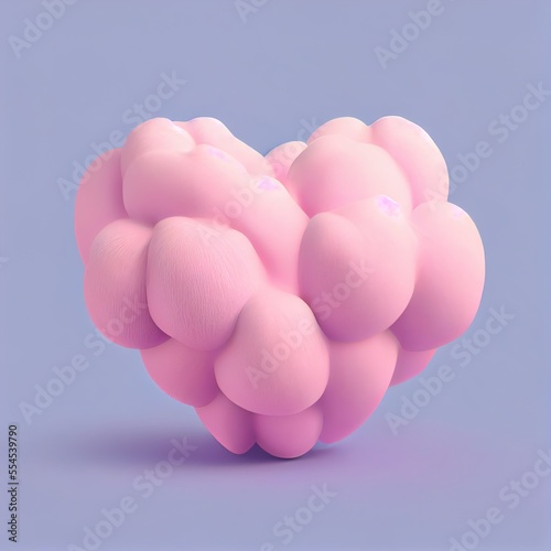 cotton candy heart on pink background