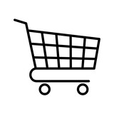 Shopping cart icon. Empty trolley. Pictogram isolated on a white background.