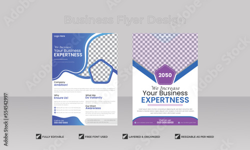 Fototapeta Naklejka Na Ścianę i Meble -  Corporate business flyer template design set with variants color for marketing, business proposal,  publication, promotion, advertise layout design