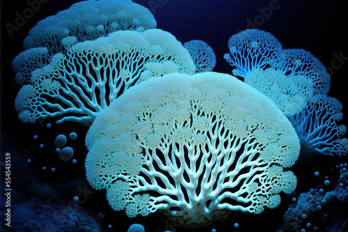 Underwater world, corals in the depths of the ocean Fototapet
