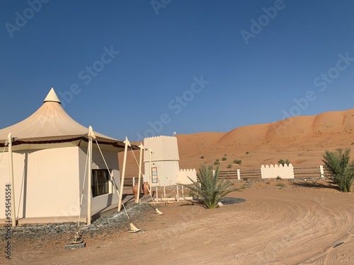 Desert camp at Wahiba sands, Oman

