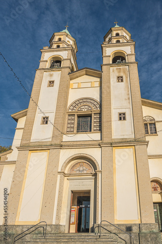 The beautiful facade of the Parish Church of Our Lady of Lourdes in Luino