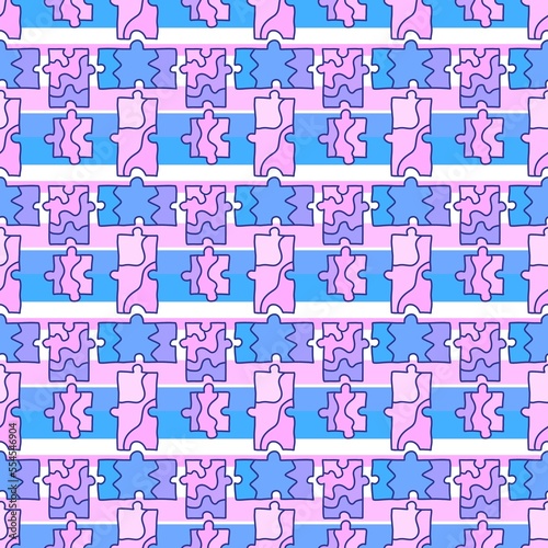 Cartoon seamless puzzles game toys pattern for kids clothes print and wrapping paper and linens and festive packaging
