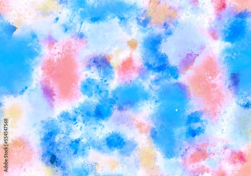 Abstract watercolor seamless paint spots pattern for wrapping paper and kids clothes print and fabrics and linens © Tetiana