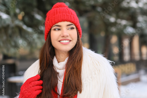 Fashionable smiling woman i...