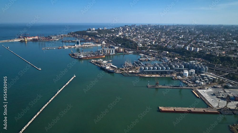 Aerial view of the seaport