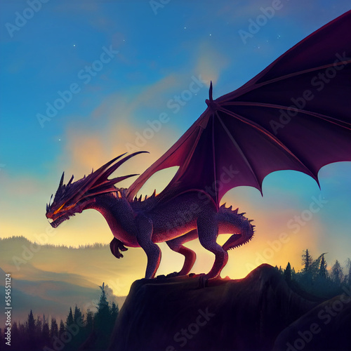 Dragon illustration, fantasy picture © Alguien