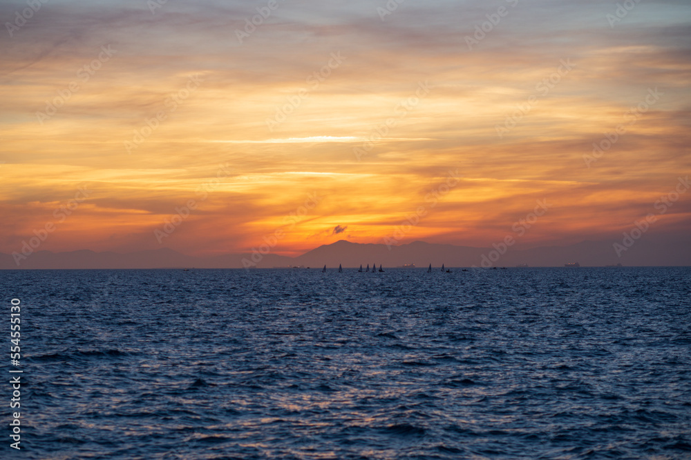 sunset over the sea