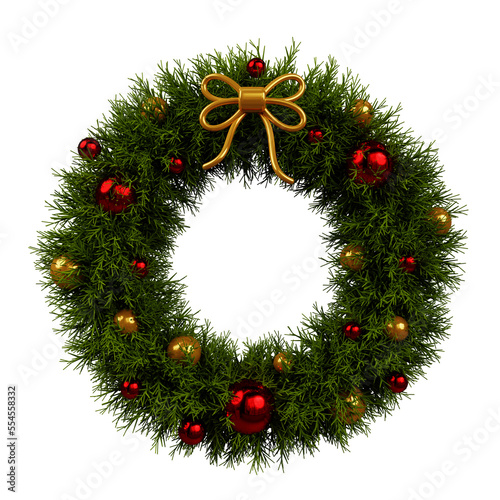 3D Christmas wreath made of Christmas tree branches